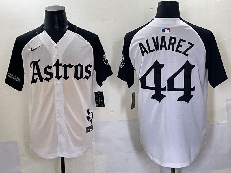 Men 2025 Houston Astros #44 Alvarez White Black Five generations Joint Name Nike MLB Jersey style 11->houston astros->MLB Jersey